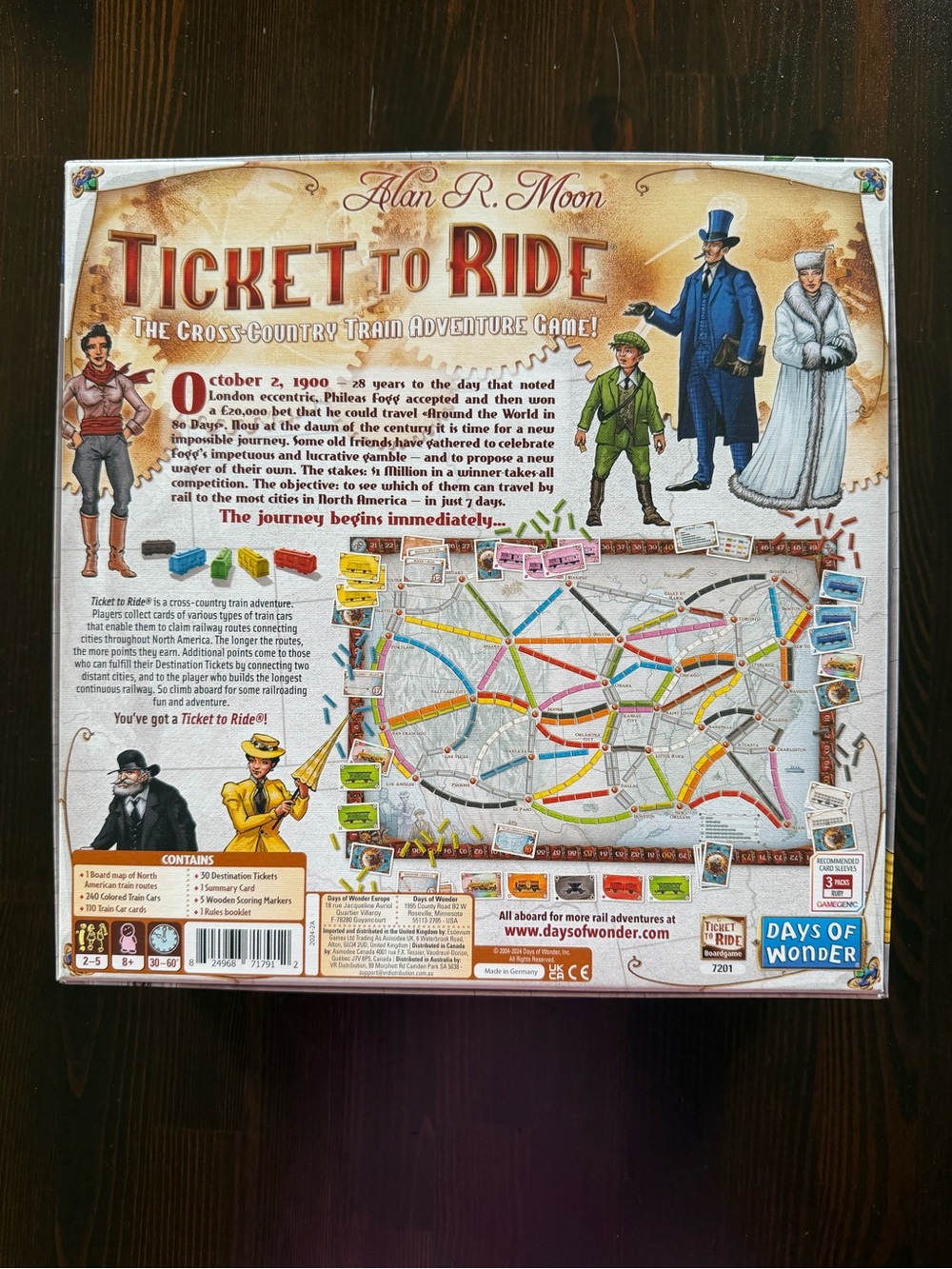 Ticket to Ride board game Alan R Moon Days of Wonder LOOKS NEW - 100% COMPLETE - Picture 2 of 6